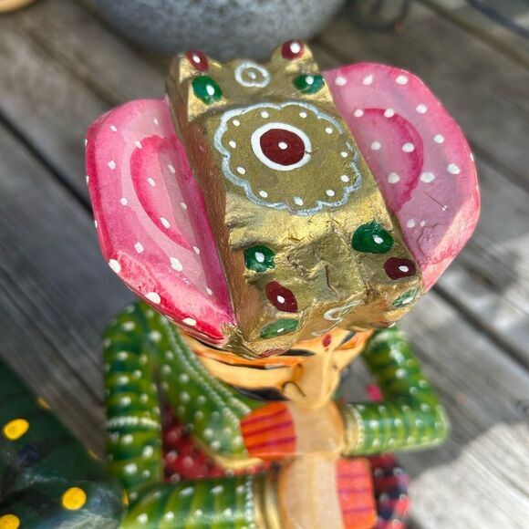 Vintage Set 4- Indian Handicraft Wooden Rajasthan Musicians Folk Art Statues - Picture 16 of 16